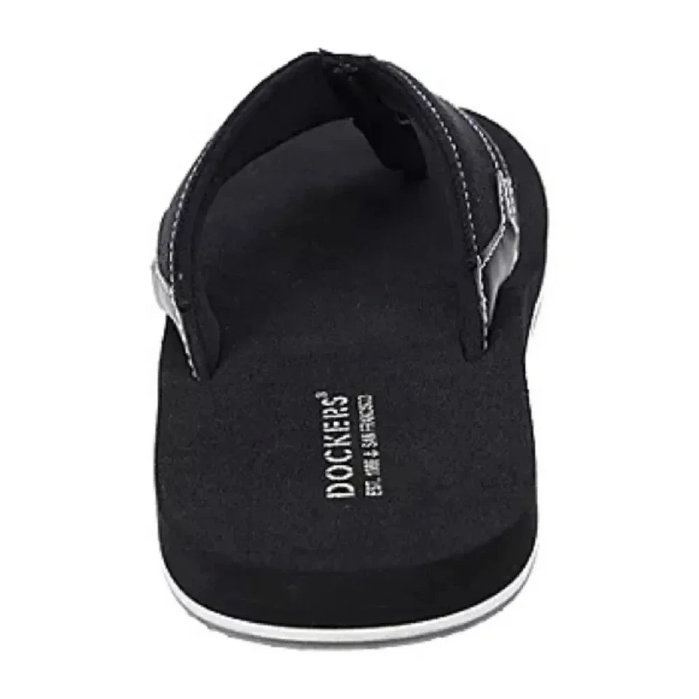 Dockers Mens Flip-Flops Black and White Small Size 7/8 New